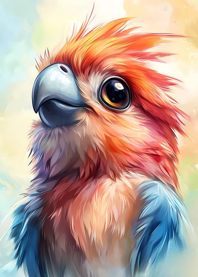 Cute Watercolor Parrot
