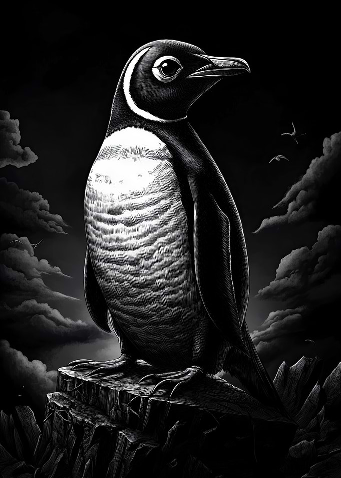 Penguin on Cliff