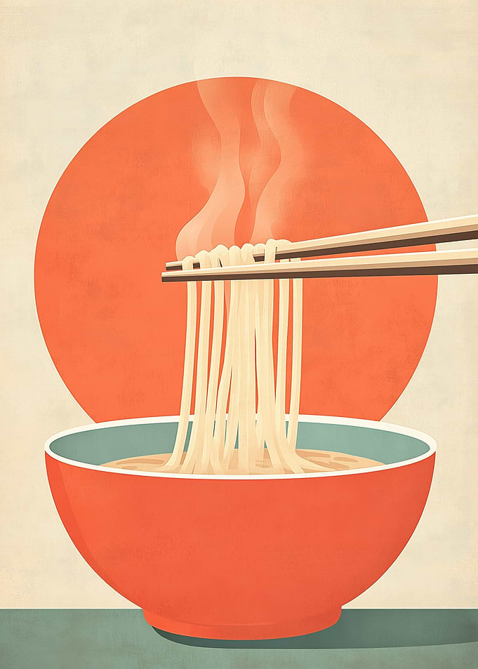 Noodle Bowl Illustration