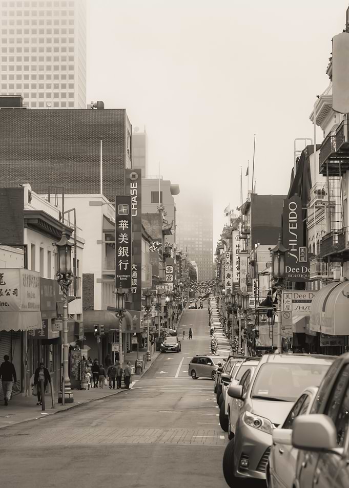 Foggy Chinatown Street
