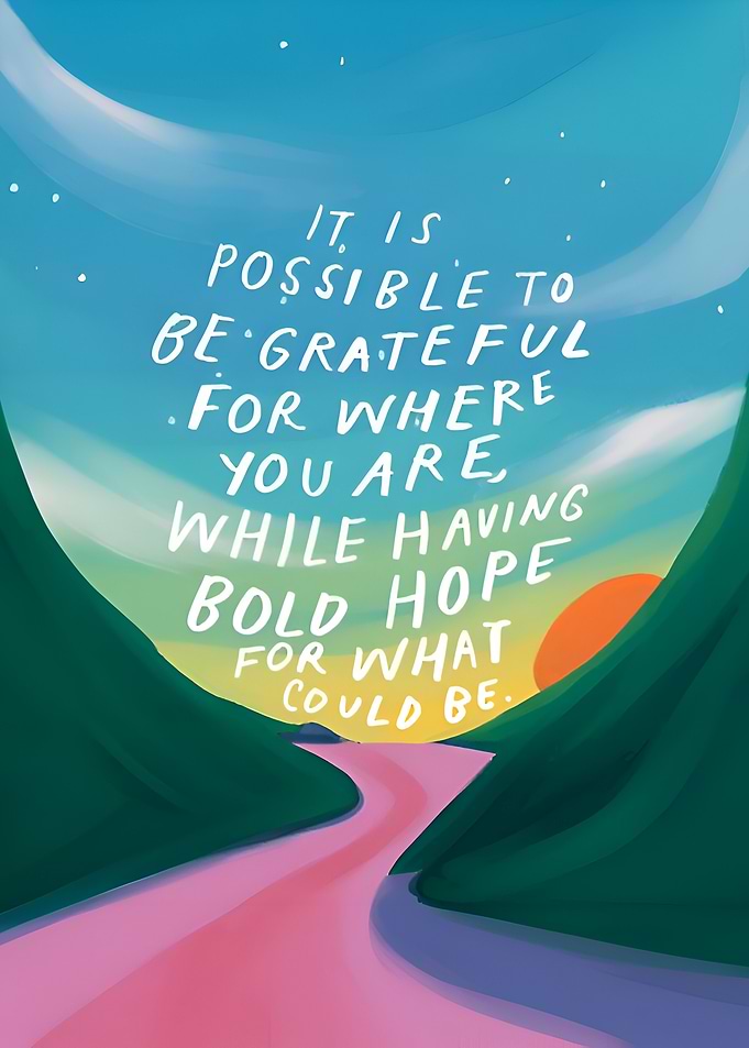 Hopeful Quote with Landscape