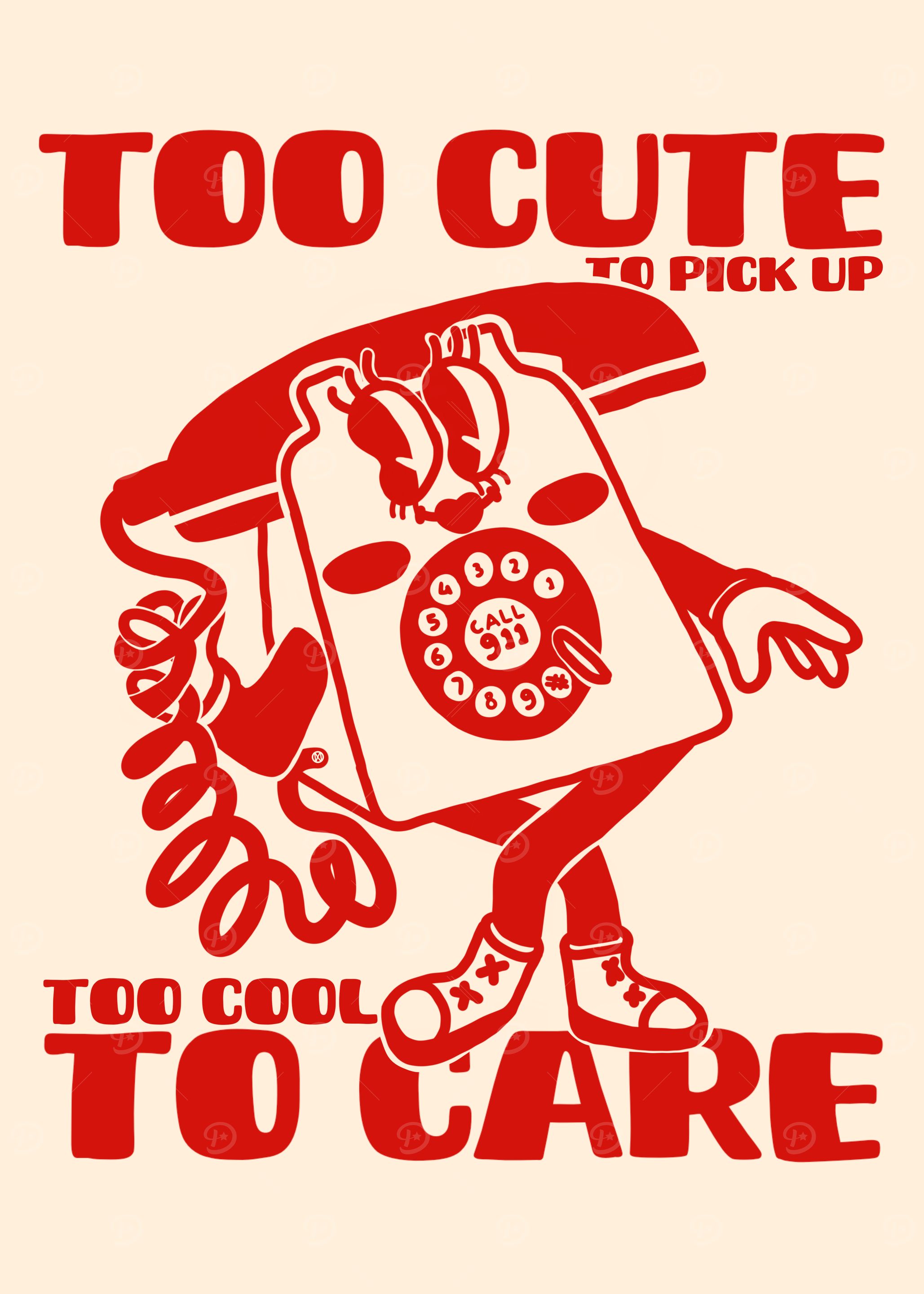 Too Cute to pick up retro mascot