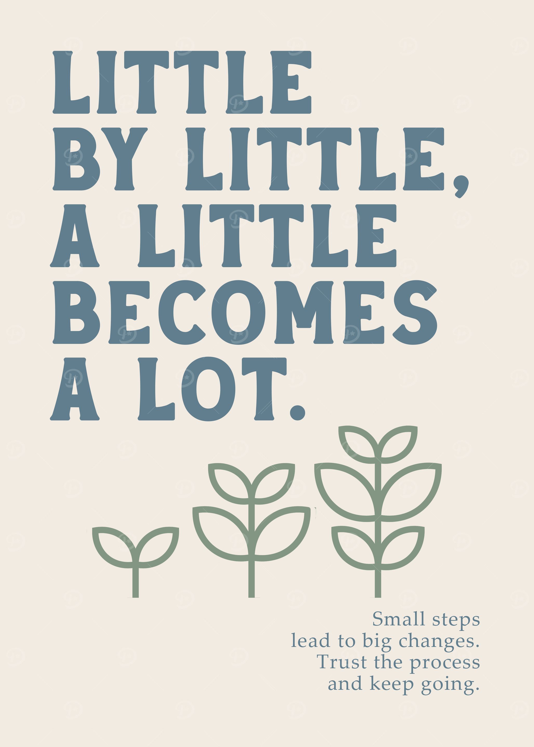 Little by Little A Lot, Minimalist Growth Quote, Positive Mindset Decor, Office or Home