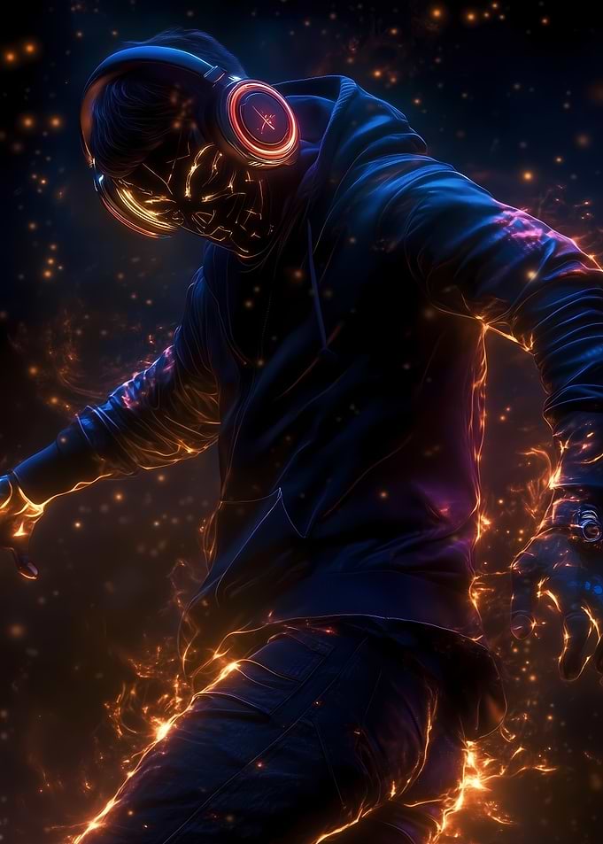 Digital Art - Man in Headphones