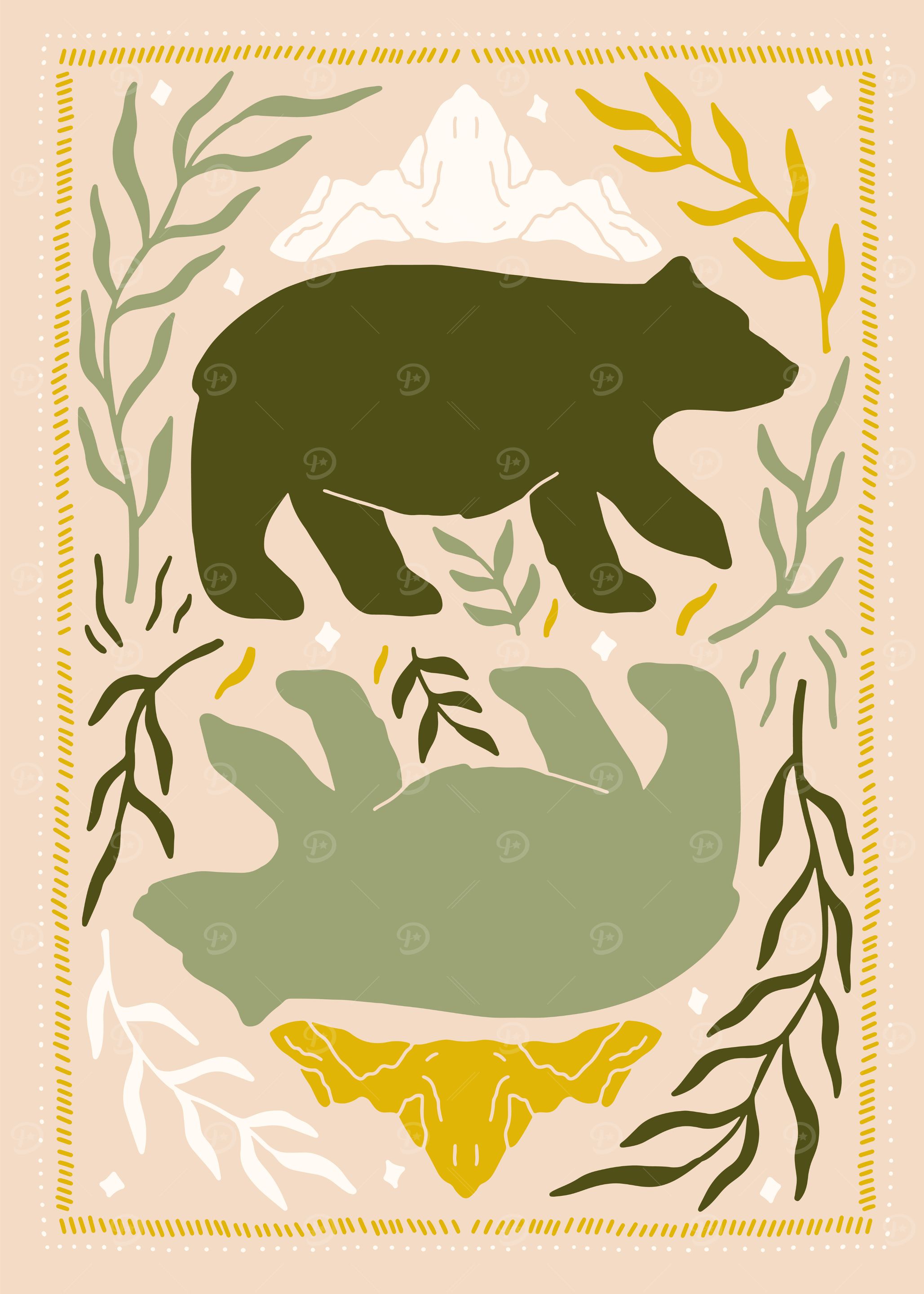 Bear Silhouette Art Print