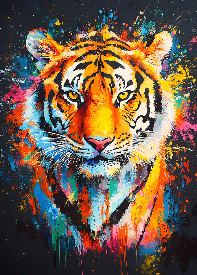 Colorful Tiger Portrait