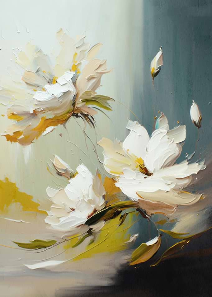 White Flowers Painting