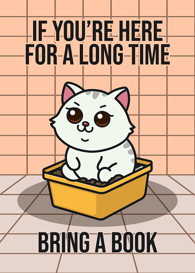 Cat Bathroom Waiting Poster