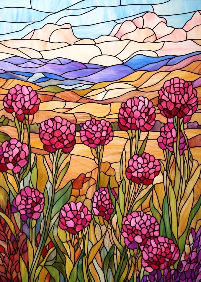 Stained Glass Mountain Meadow