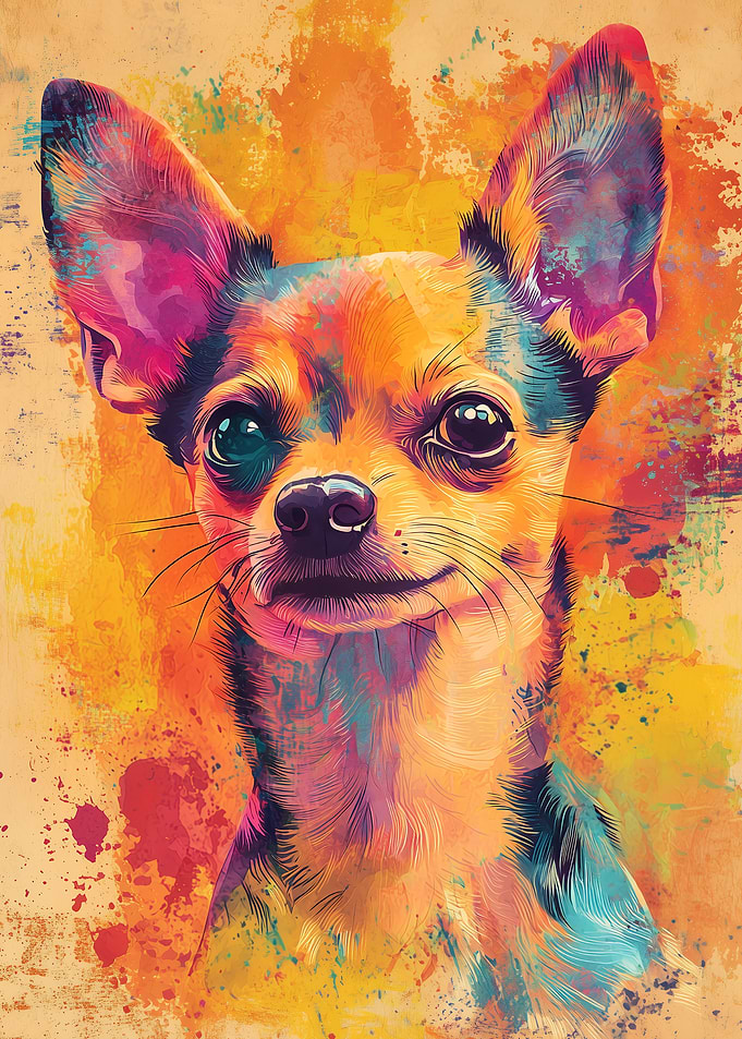 Splash of Personality: Paint Splash Chihuahua