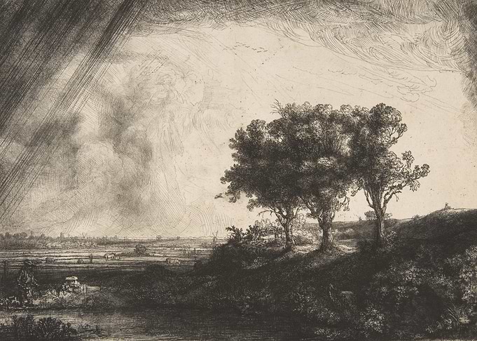 Landscape with Trees and Stormy Sky