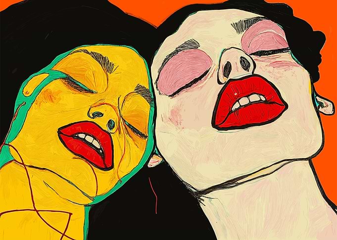 Two Women Portrait