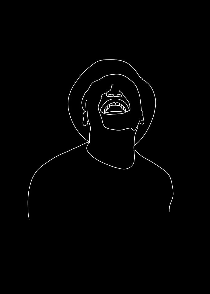 Person Laughing Line Art