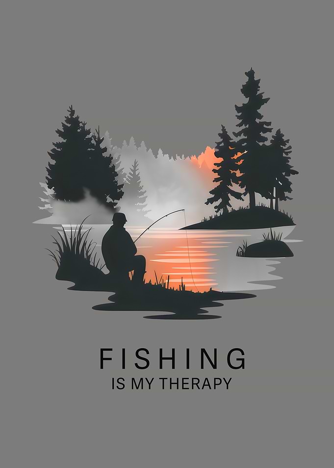 Fishing is My Therapy - Fishing by the see in Nature