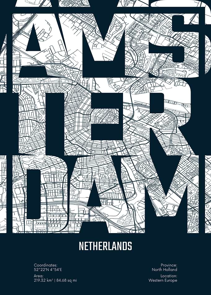 Amsterdam Map Typography