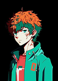 Anime Boy with Green Jacket