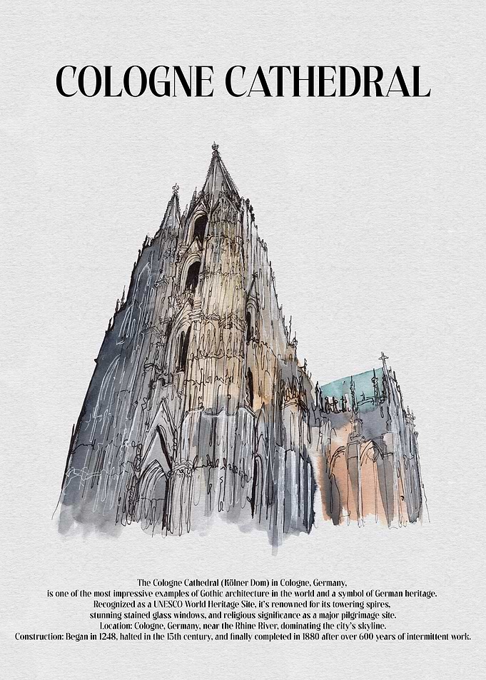 Cologne Cathedral Watercolor