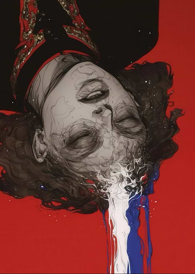 Surreal Portrait with Paint