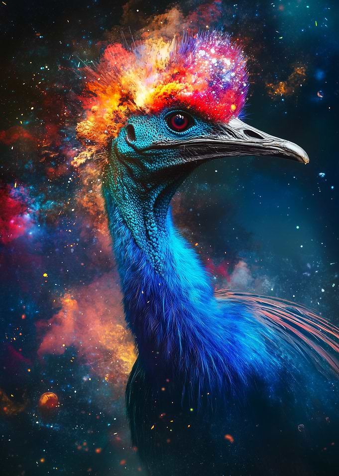 Cassowary with Cosmic Crest