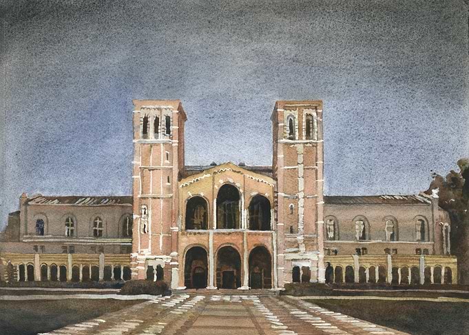 University Building Watercolor UCLA