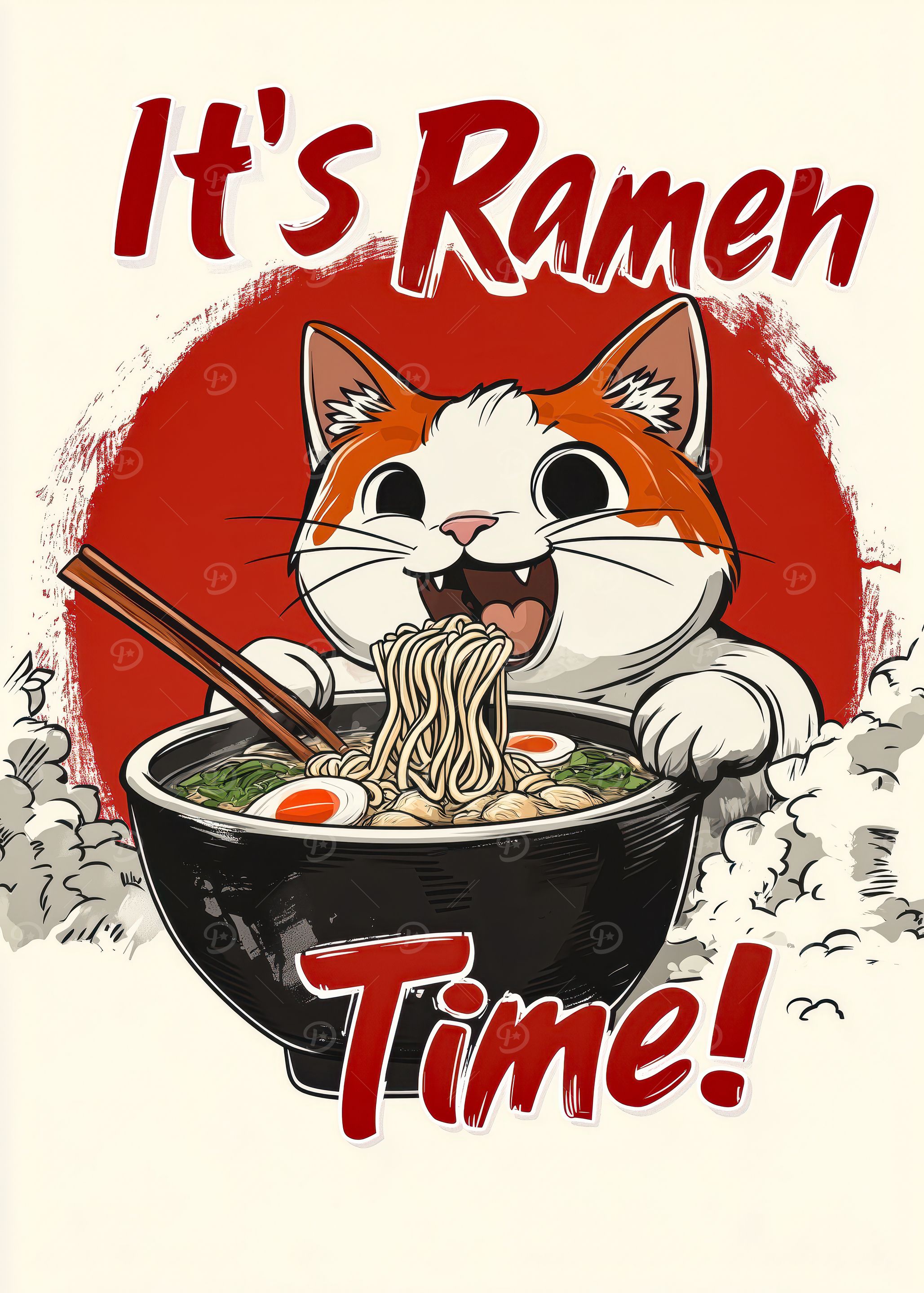 Ramen Cat Illustration