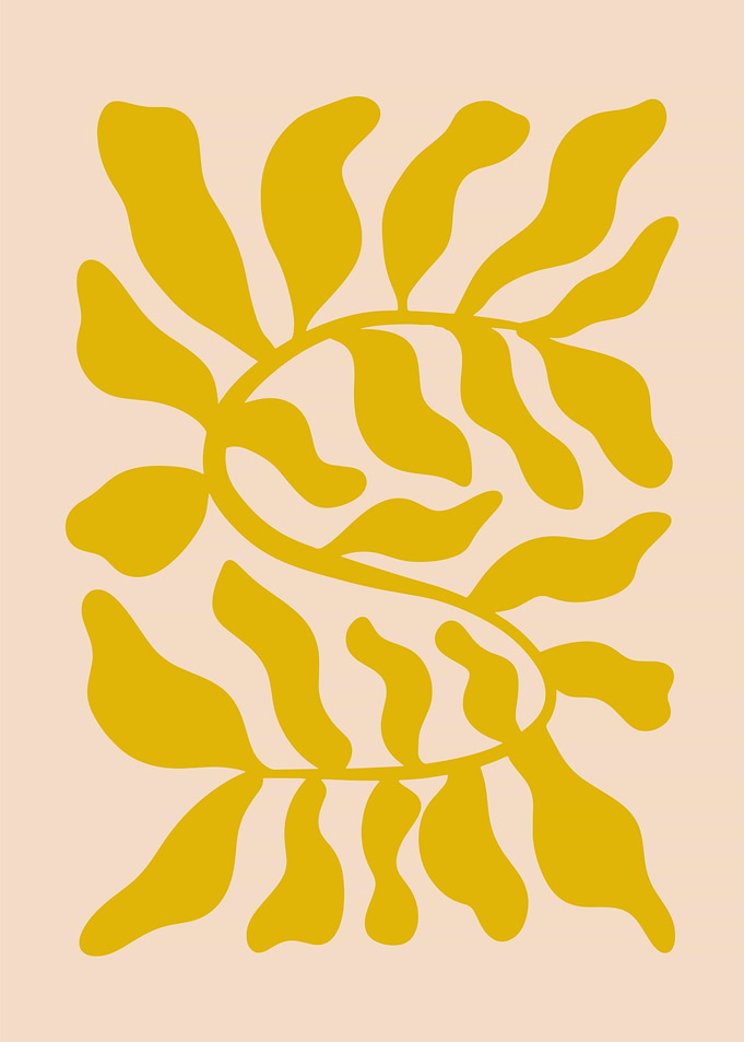 Yellow Floral Abstract Art