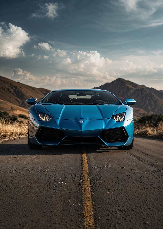 Blue Lamborghini Aventador