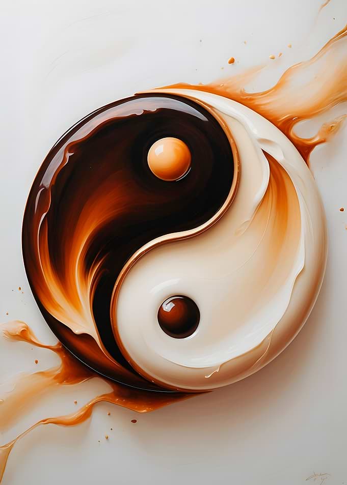 Yin Yang Coffee Art