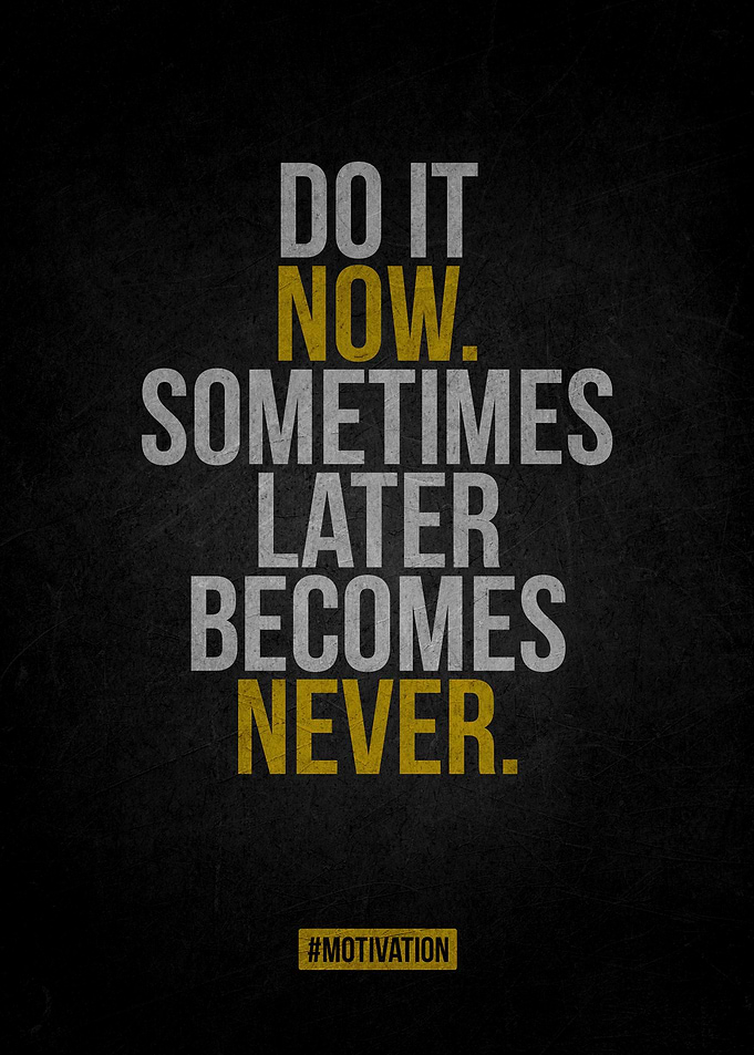 Do It Now Motivation Poster