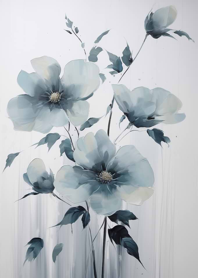 Blue Floral Painting