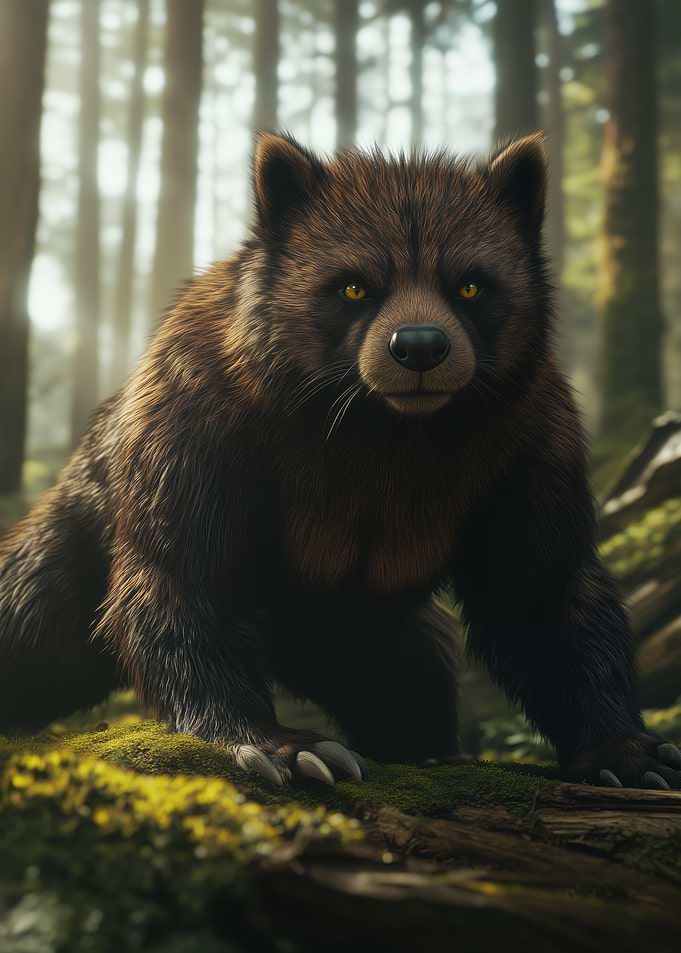 Furry Wolverine in Forest