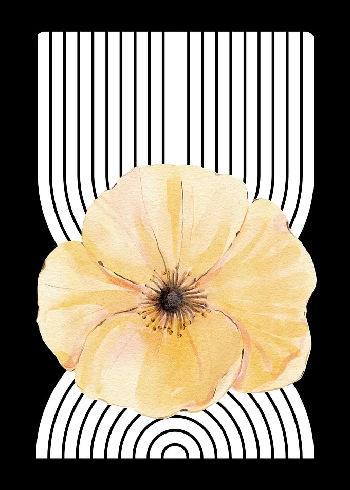 Yellow Flower with Black Stripes