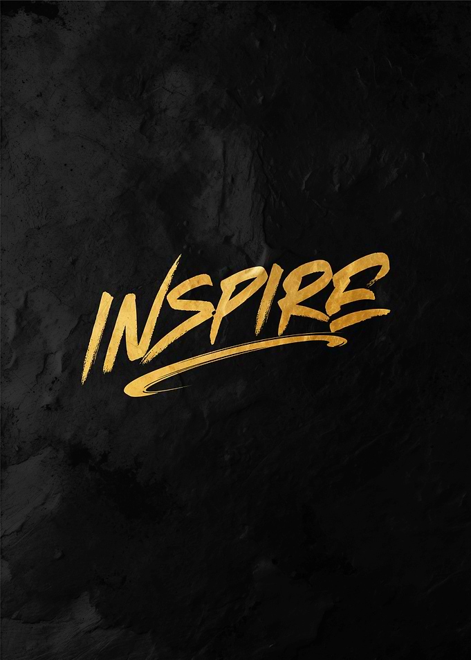Gold Inspire Text Art