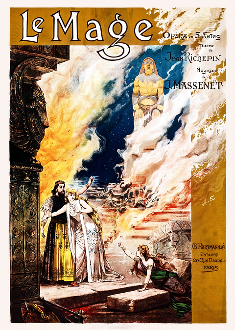 Le Mage Opera Poster — retro advertising art on metal