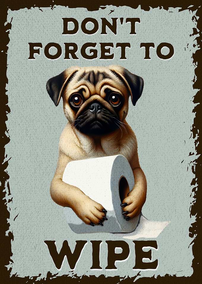 Funny Bathroom Pug