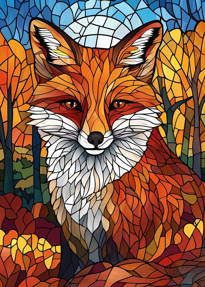 Stained Glass Fox