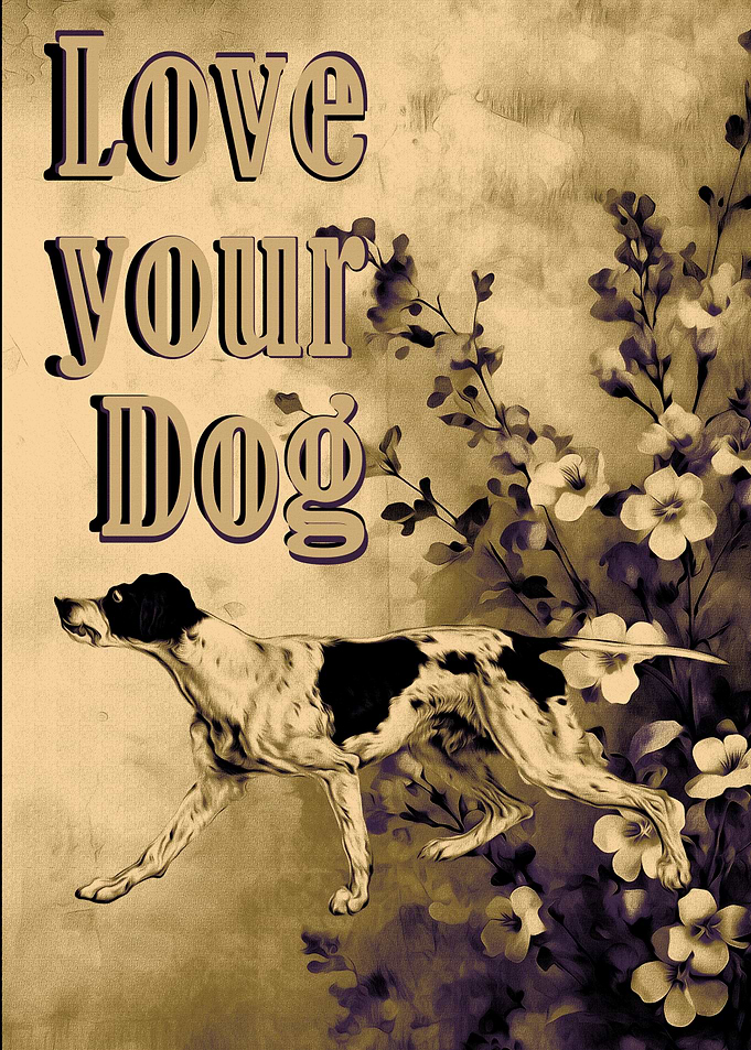 Love Your Dog Vintage Poster