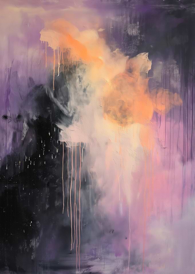 Abstract Purple and Orange Painting