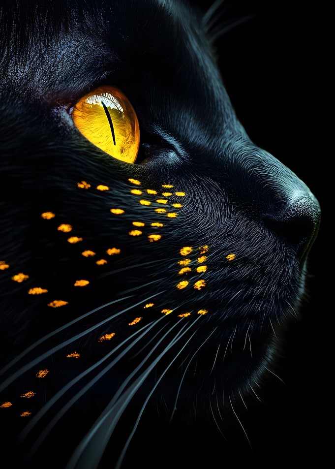 Black Bombay Cat Close-Up Animal
