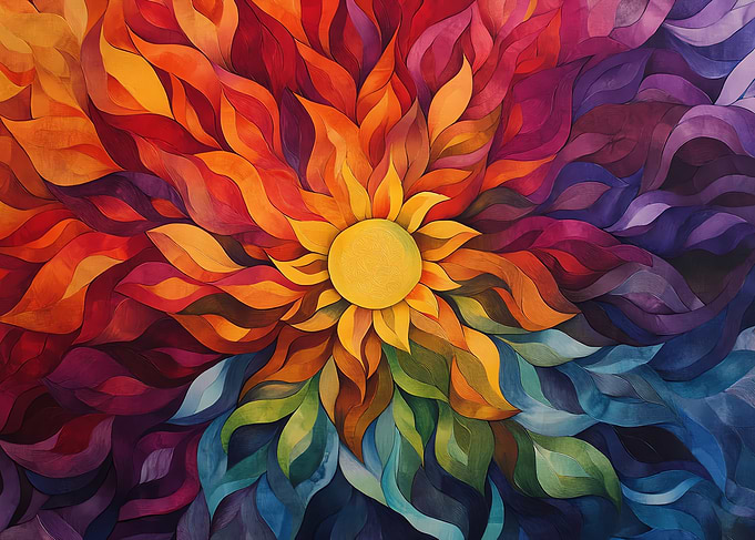 Abstract Sunburst Painting