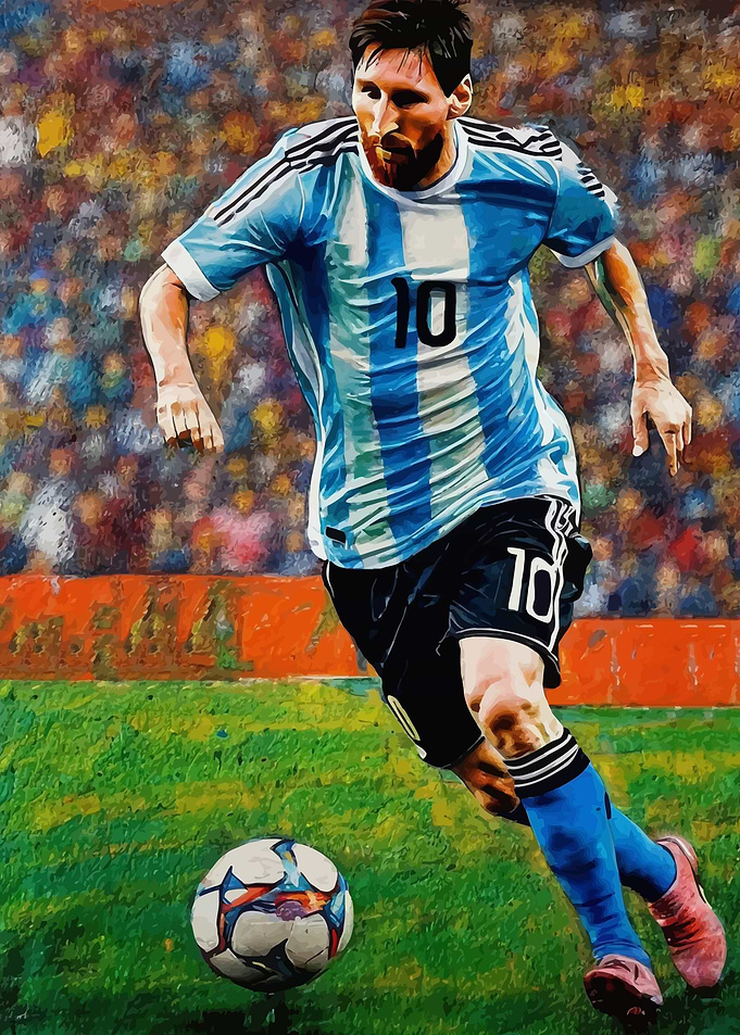 Messi Soccer Painting
