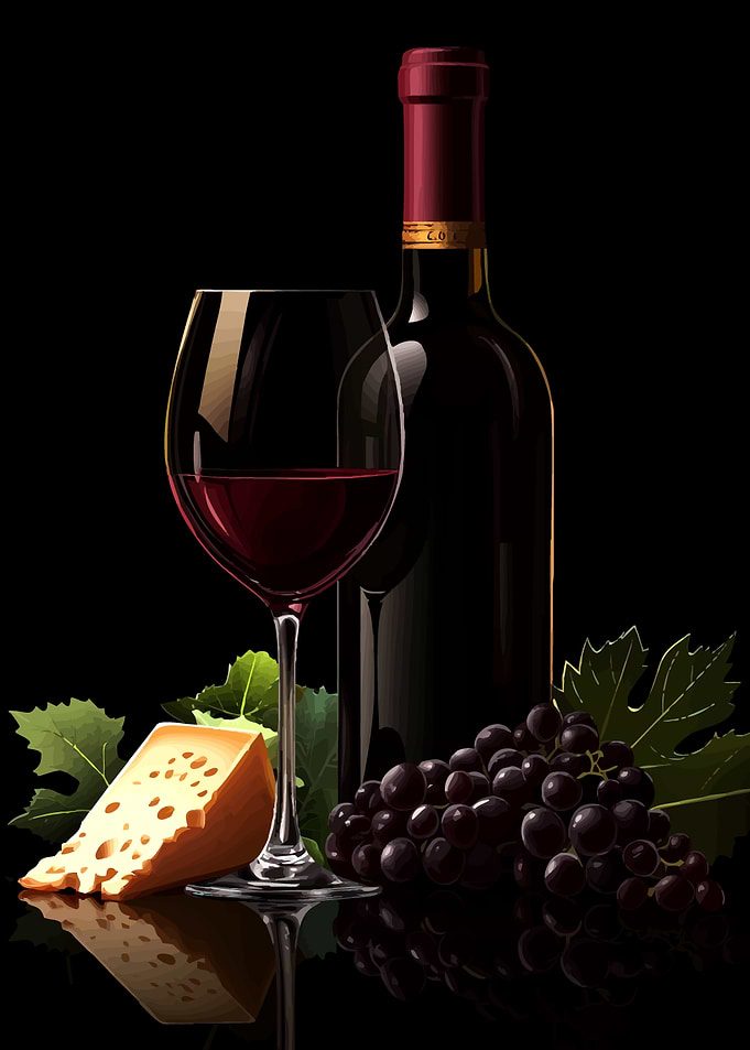 Wine, Cheese, and Grapes
