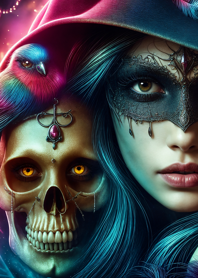 Mystical Woman with Skull