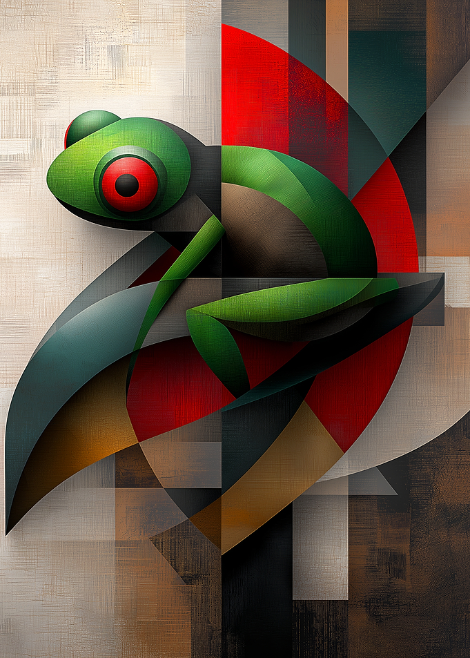 Geometric Frog Art