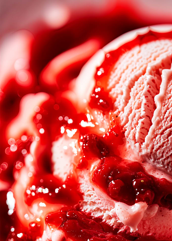 Strawberry Ice Cream Close-Up