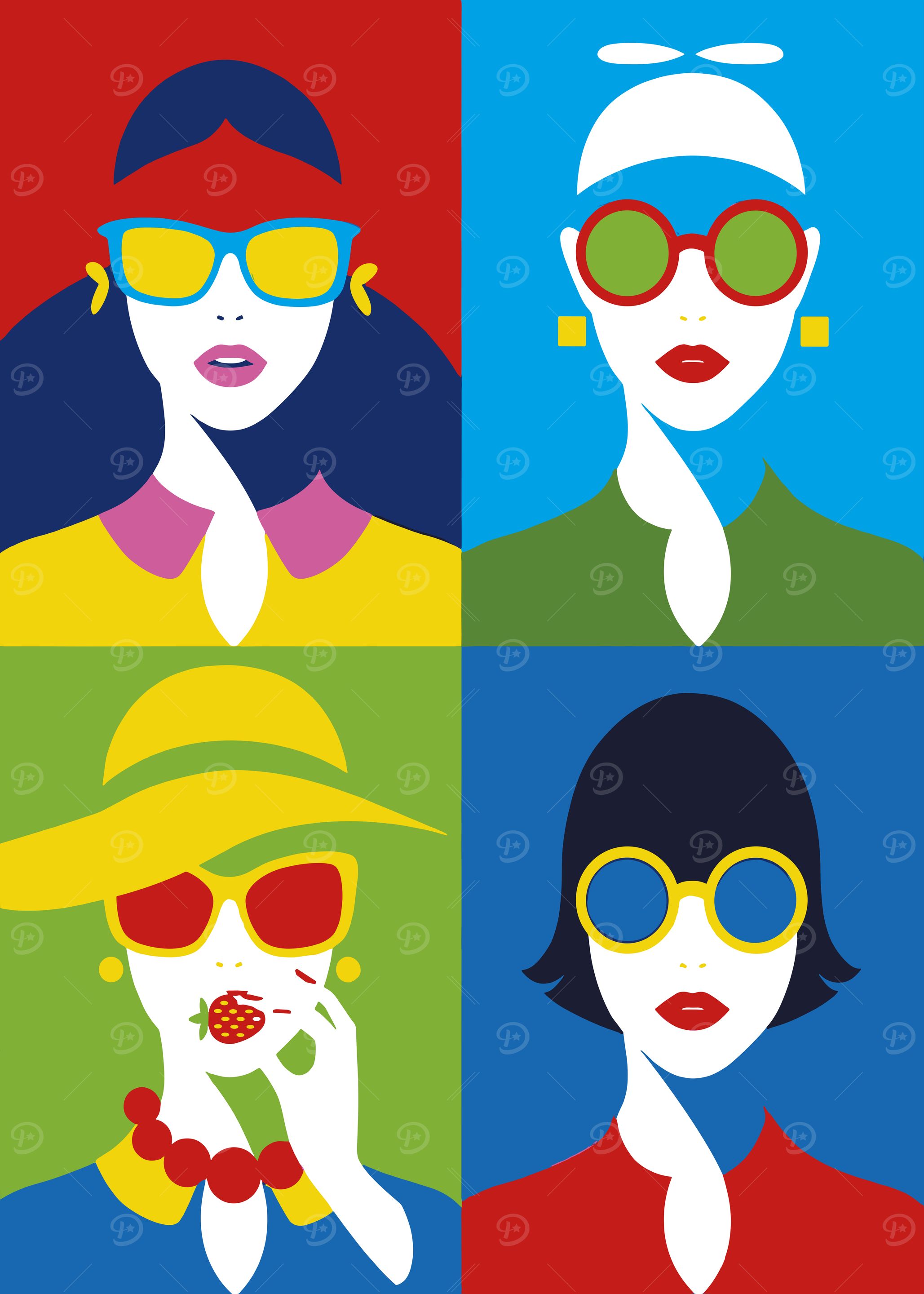 Four Women in Sunglasses