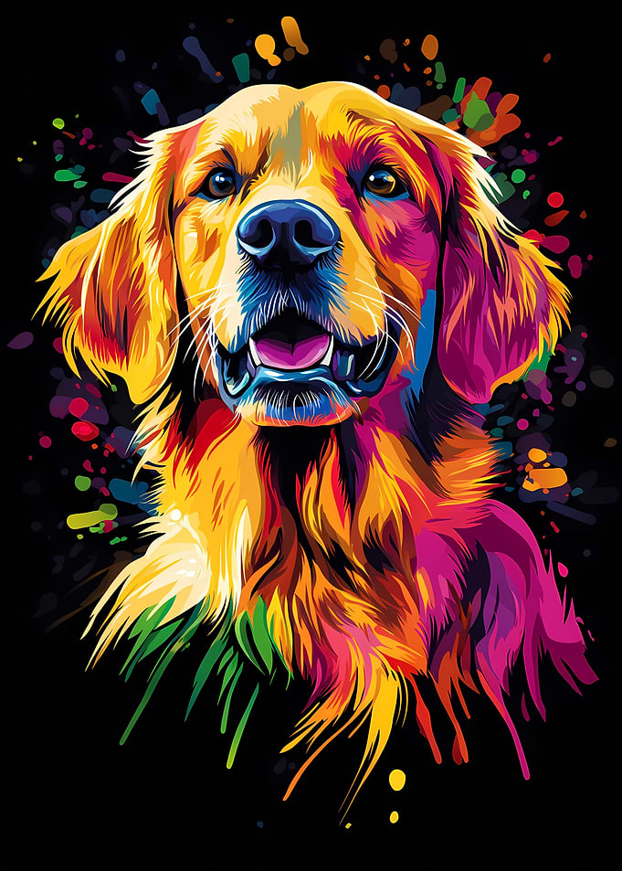 Golden Retriever Pop Art