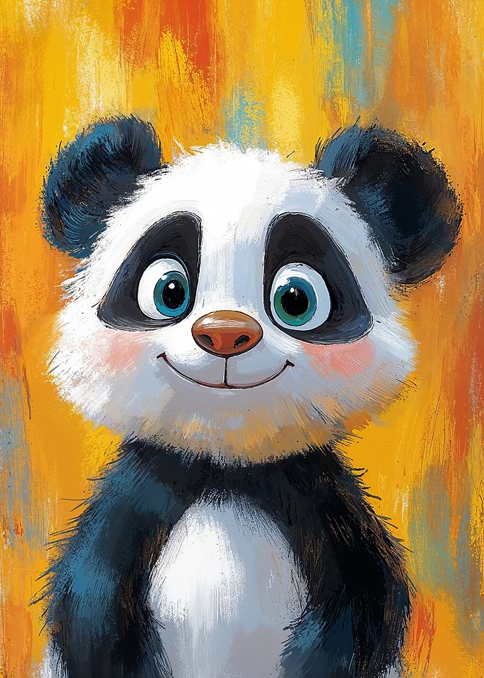 Smiling Panda Painting