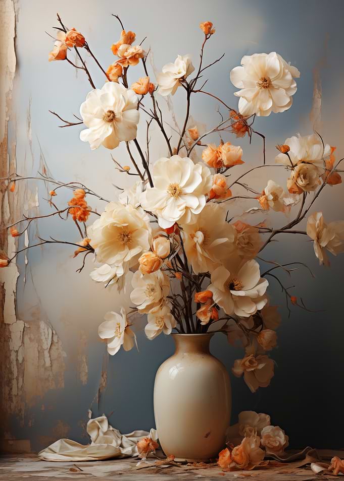 White Flowers in Vase