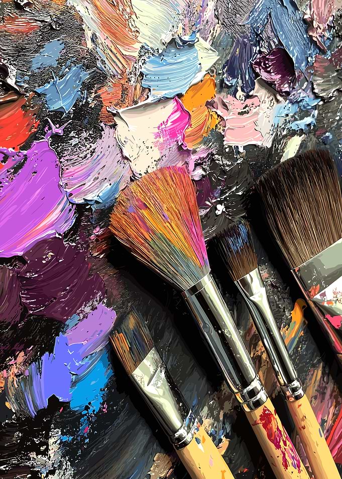 Paintbrushes on Palette